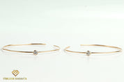 Solid Gold 45mm Diamond Hoop Earrings | Big Hoop Diamond Earrings | Round Cut Diamond Jewelry for Her -