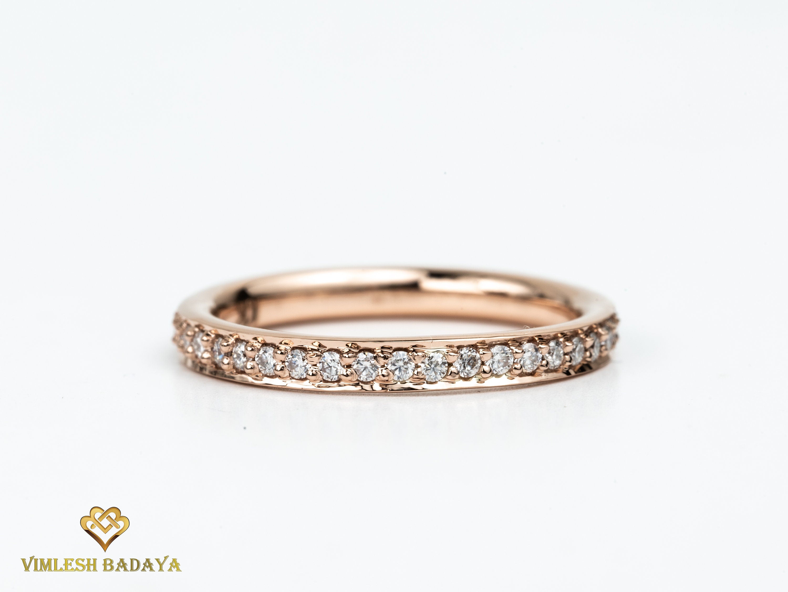 Full Eternity Diamond Wedding Band | Minimalist 1.5mm Diamond Ring for Her -