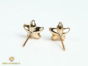 1.7 TCW Solid Gold Flower Diamond Stud Earrings | Round Diamond Studs | Anniversary Gift for Her -
