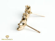 1.7 TCW Solid Gold Flower Diamond Stud Earrings | Round Diamond Studs | Anniversary Gift for Her -