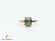 2 Carat Solitaire Gray Diamond Ring | Salt and Pepper Diamond Engagement Ring -