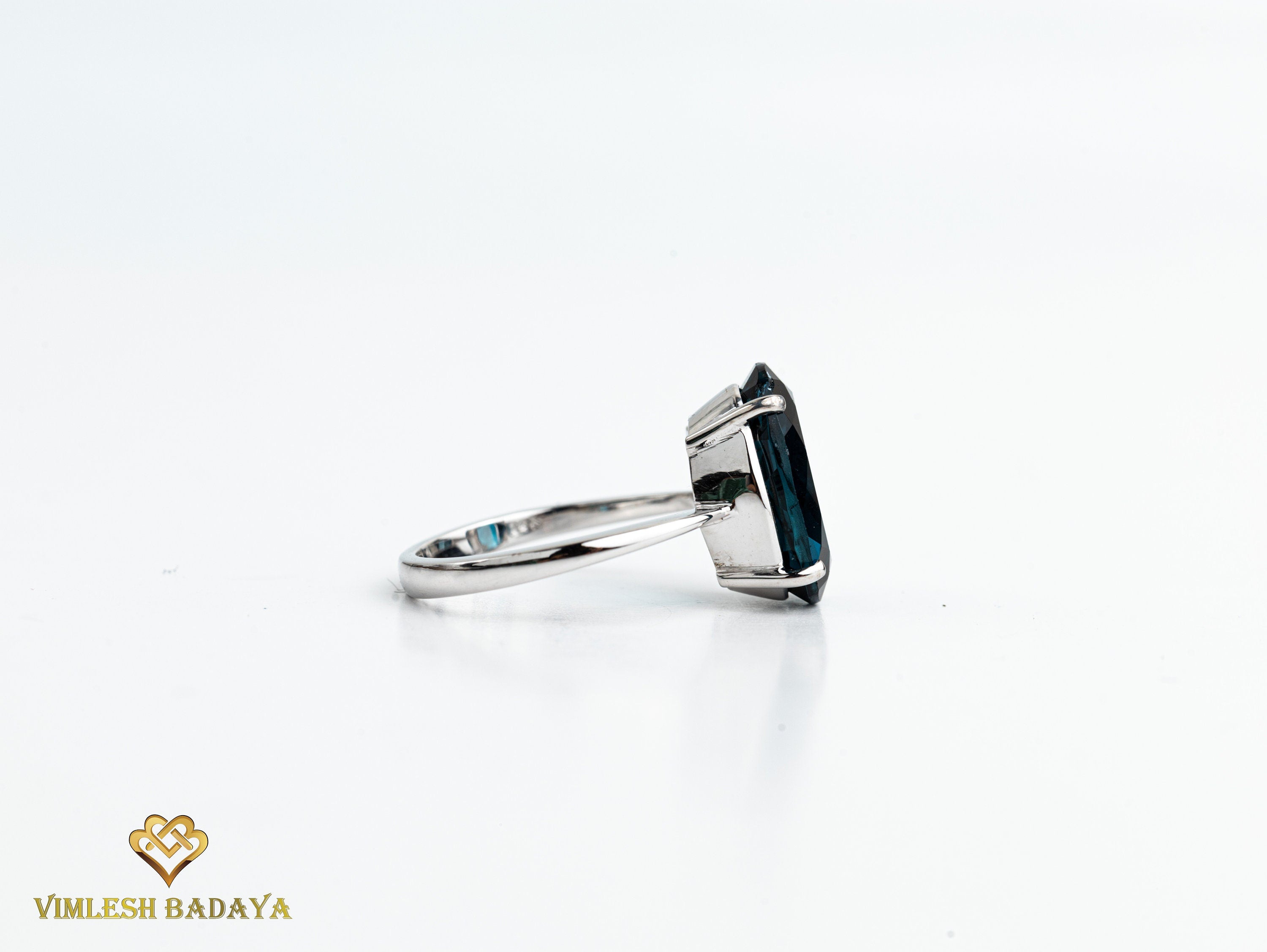 7CT London Blue Topaz Solitaire Engagement Ring | Oval Topaz Statement Ring -