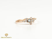 Salt and Pepper Diamond Cluster Ring | Gray Diamond Engagement Ring | Cluster Diamond Ring -