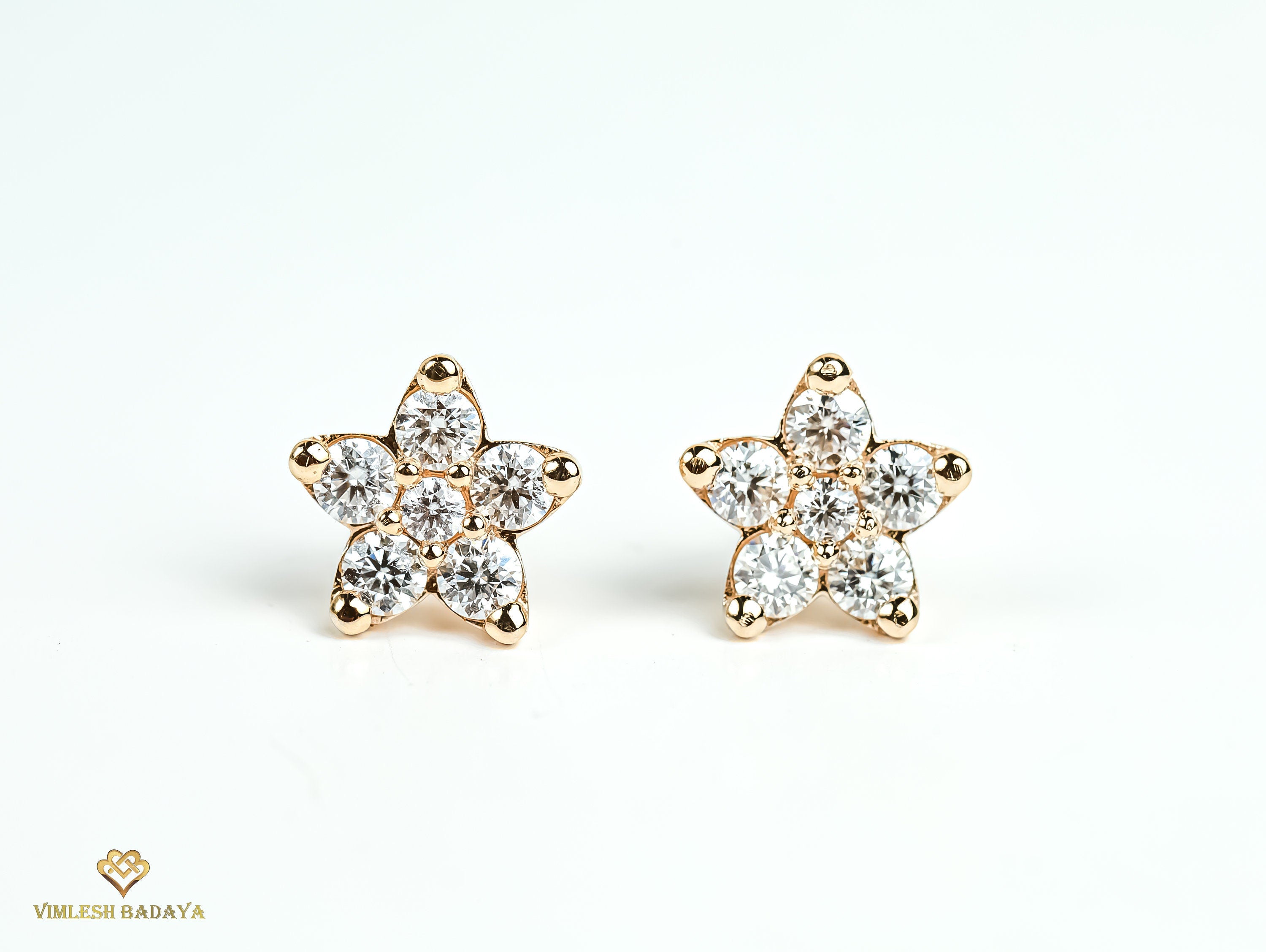 Lab Grown Diamond Stud Earrings | 1.7 CT Round Cut Lab Created Diamonds | Eco-Friendly Gold Earrings for Her -