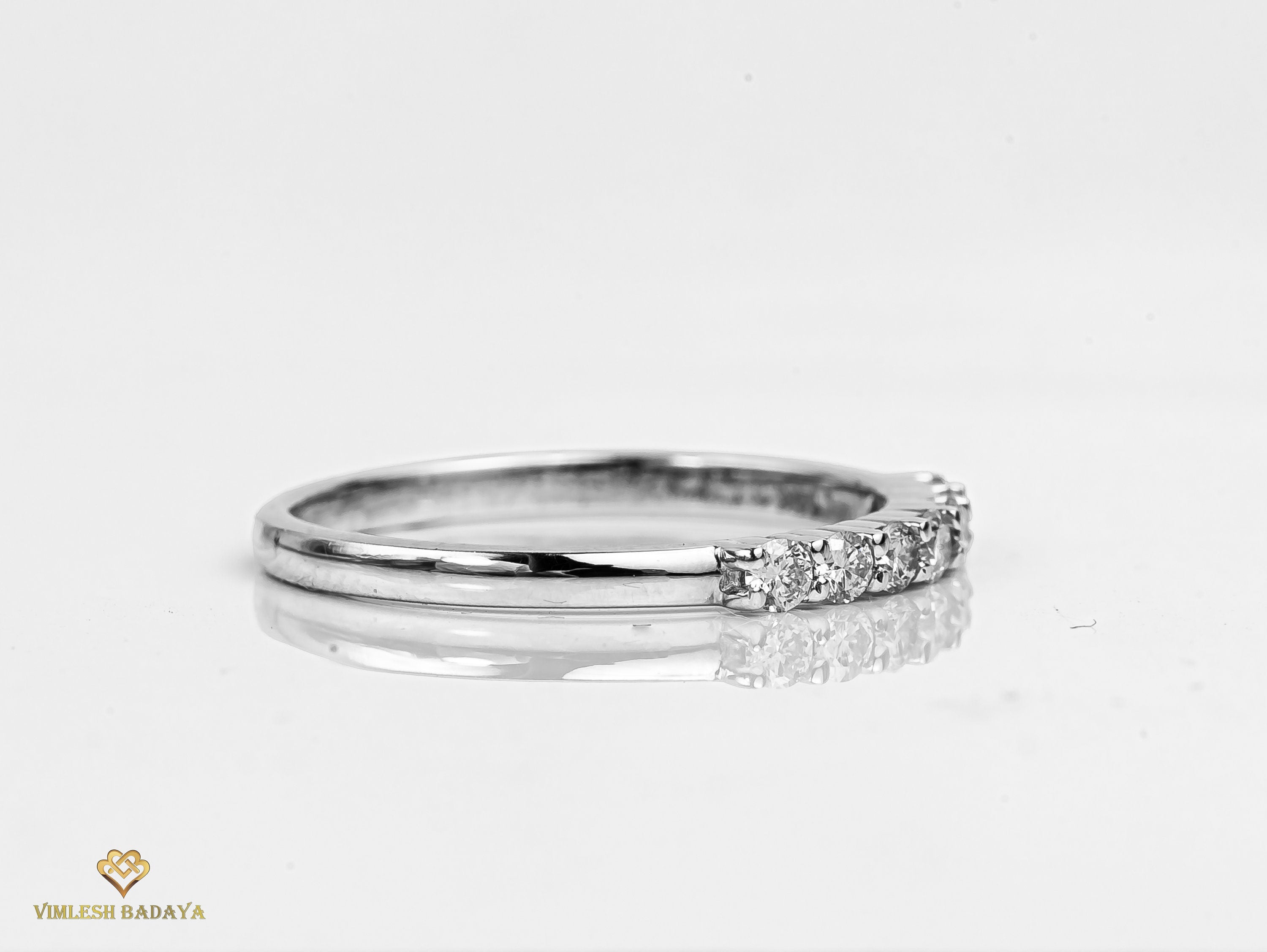 Lab Grown Diamond Wedding Ring | E-F/VS Lab Created Round Cut Engagement Ring | Unique Band -