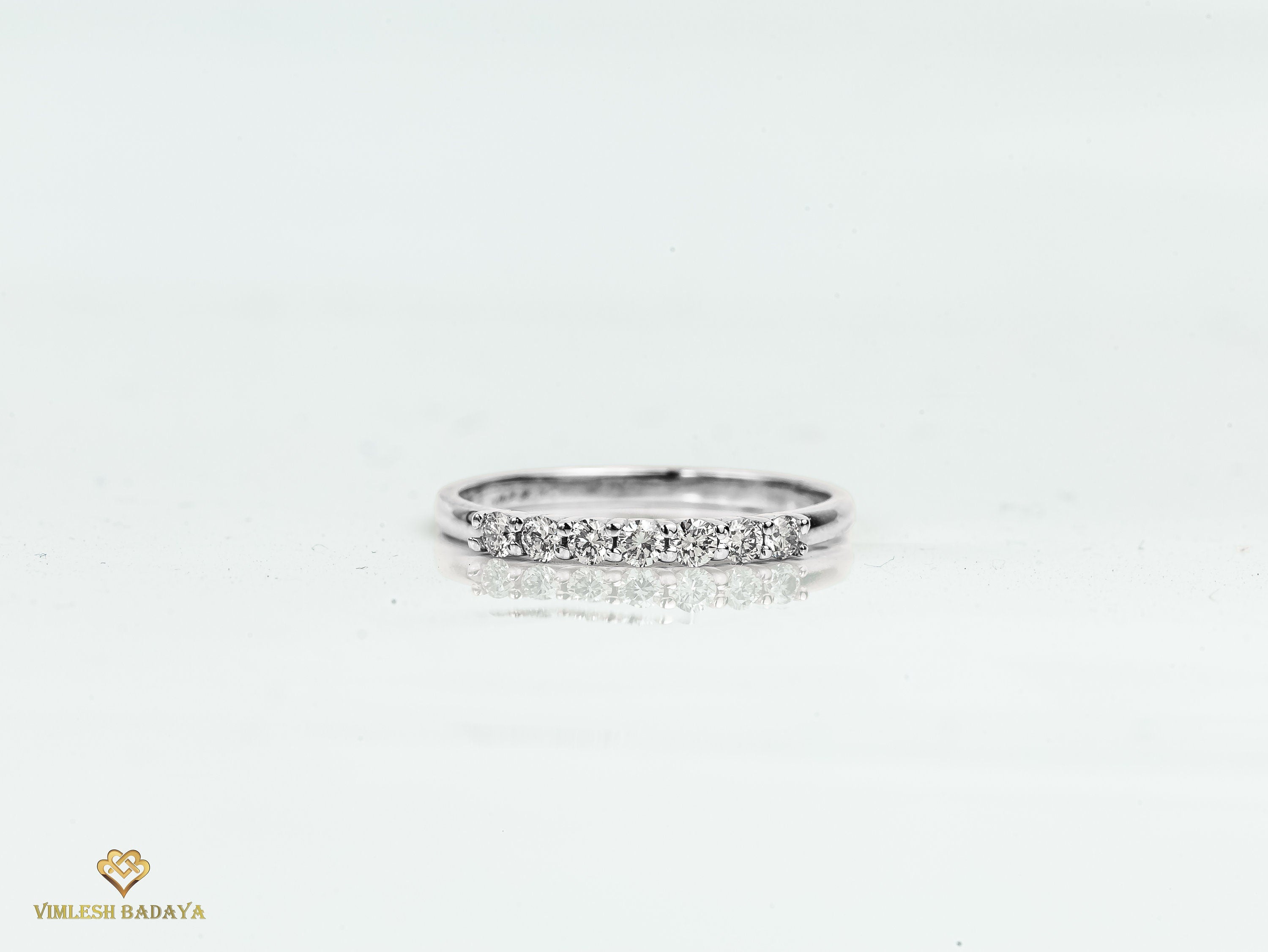 Lab Grown Diamond Wedding Ring | E-F/VS Lab Created Round Cut Engagement Ring | Unique Band -